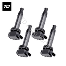 Bobina de encendido (4 unidades, 90919-02244) para Toyota Camry, Corolla, Solara, Highlander, RAV4 (2002-2012, 2.0L, 2.4L, UF333, C1330)